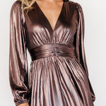 aisha shimmer dress bronze 590690