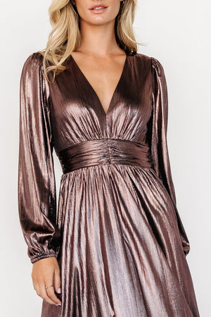aisha shimmer dress bronze 590690