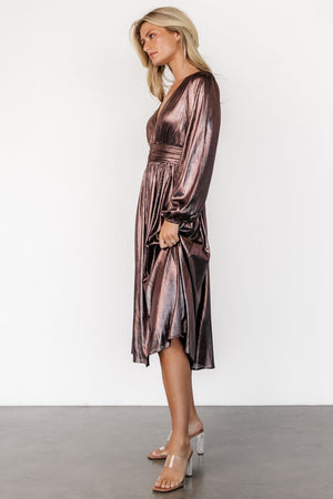 aisha shimmer dress bronze 772167