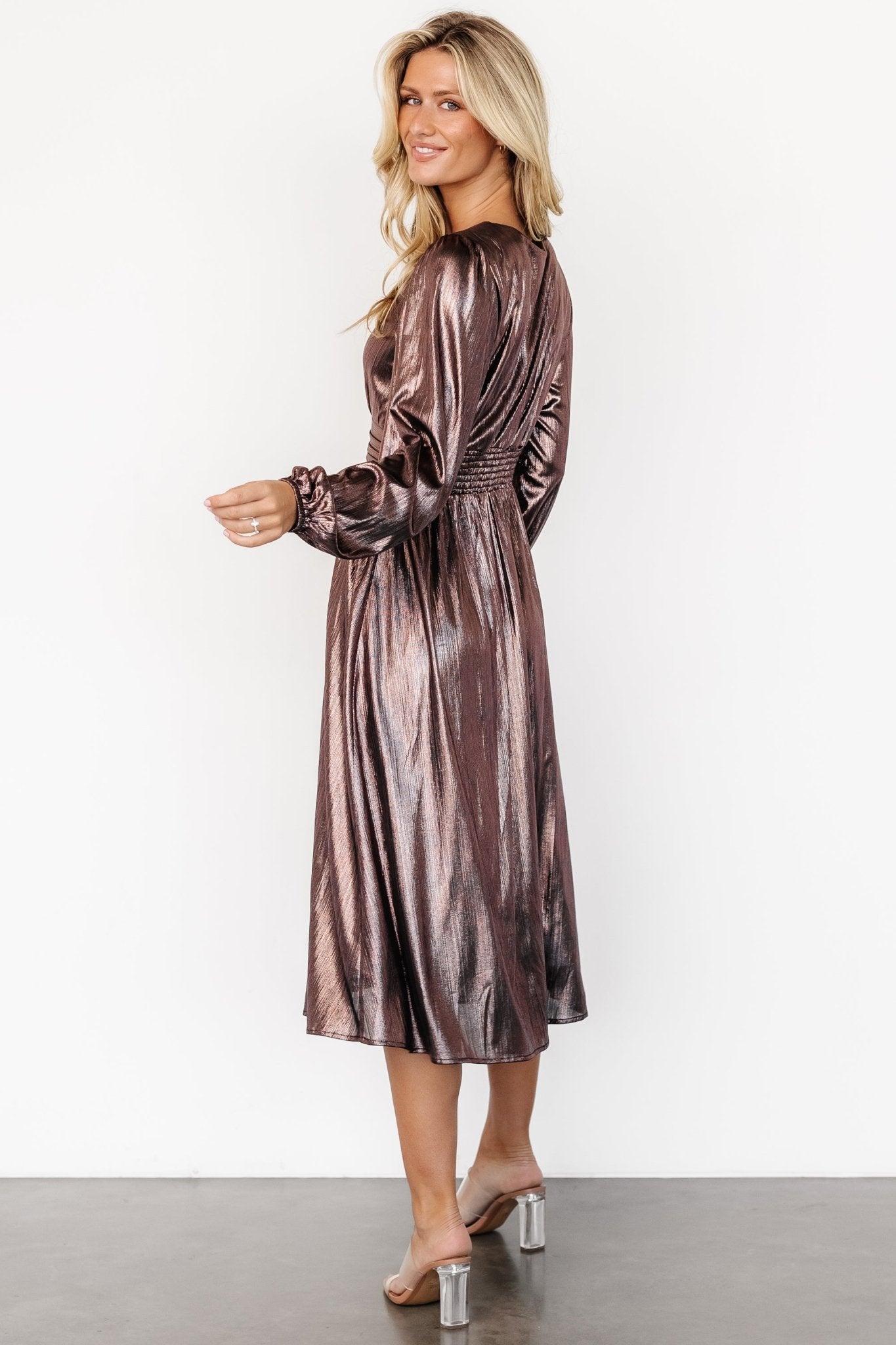 aisha shimmer dress bronze 828217