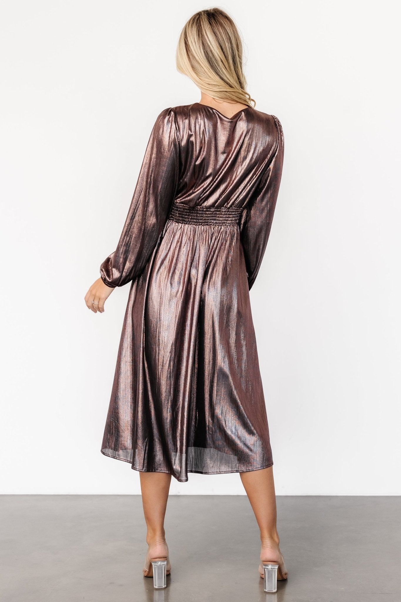 aisha shimmer dress bronze 976439