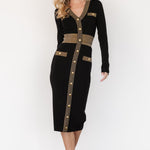 birgitta ribbed sweater dress black gold 109167