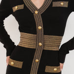 birgitta ribbed sweater dress black gold 351530