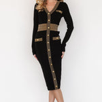birgitta ribbed sweater dress black gold 545209