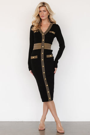 birgitta ribbed sweater dress black gold 545209