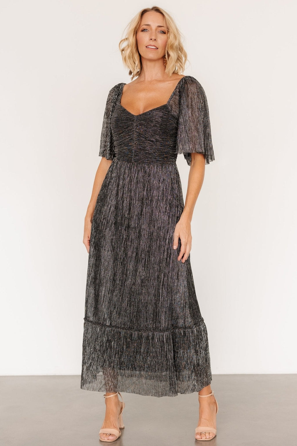elea shimmer dress black 109188