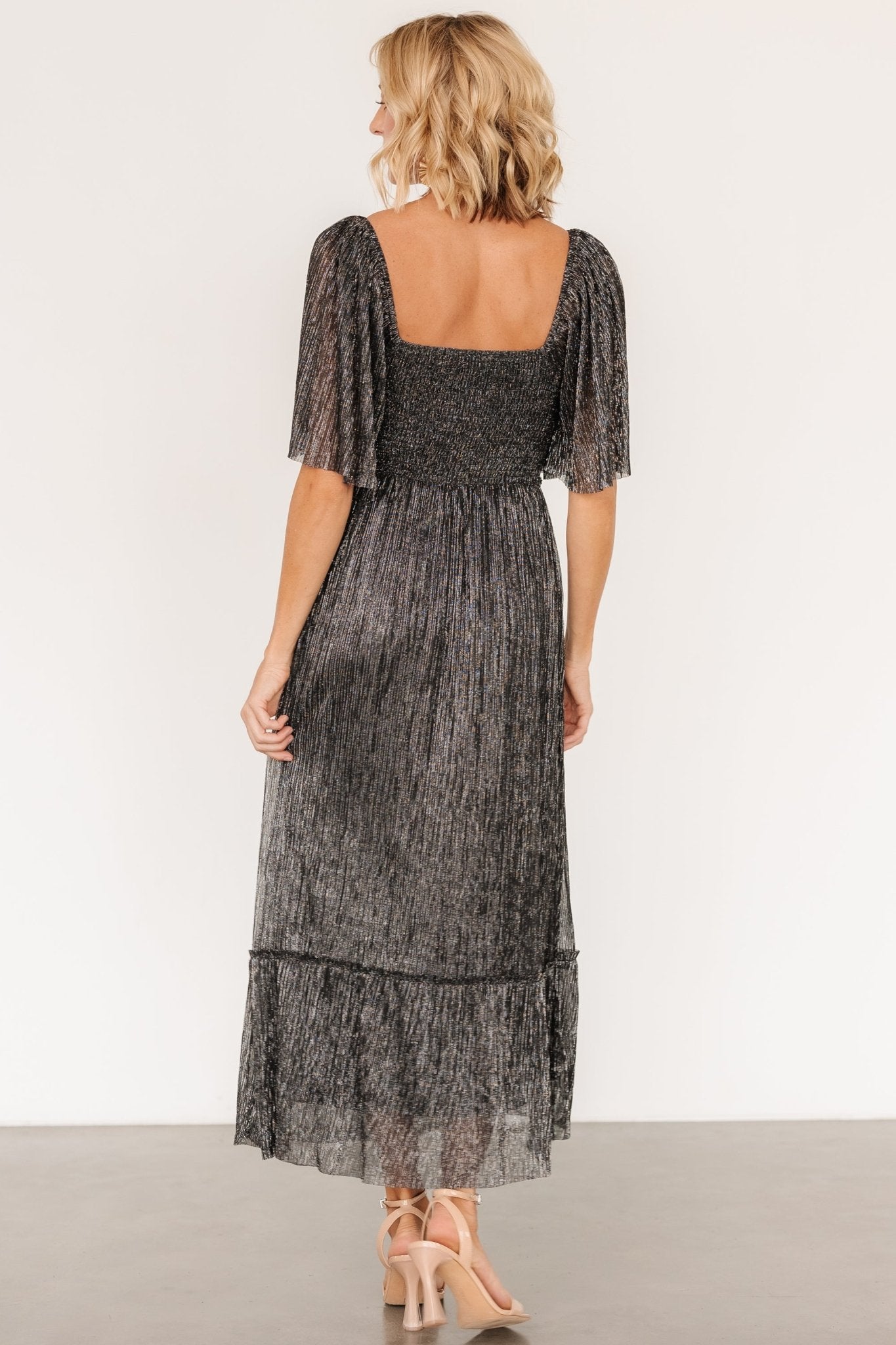 elea shimmer dress black 575619