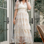 eleanor embroidered midi dress cream floral 198503