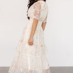 eleanor embroidered midi dress cream floral 556508