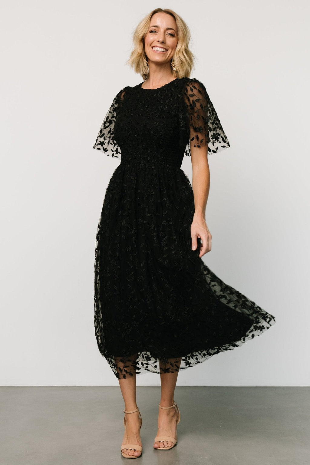 kendra embroidered dress black 725565