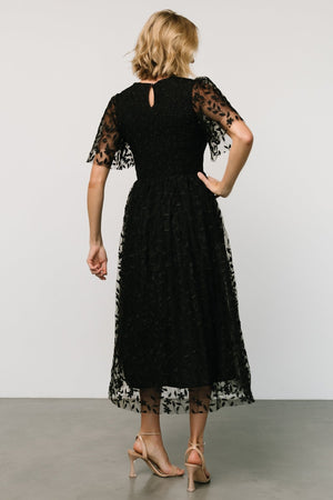 kendra embroidered dress black 904356