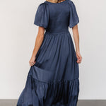 lovell smocked midi dress midnight blue 862651
