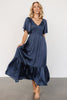 lovell smocked midi dress midnight blue 968844
