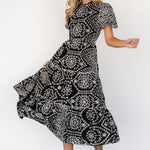 mirabel eyelet midi dress black white 397337