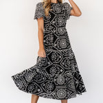 mirabel eyelet midi dress black white 699483