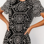 mirabel eyelet midi dress black white 708664