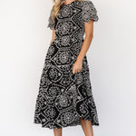 mirabel eyelet midi dress black white 994102